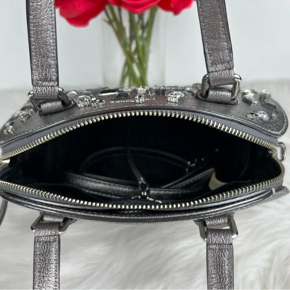 🍓 Kate Spade embellished gunmetal silver satchel 🍓